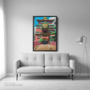 Spirited Away Bathhouse Black Framed Canvas