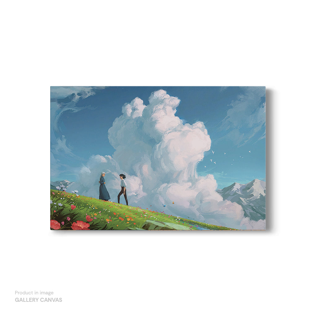 Howl's Moving Castle Poster Canvas Glass Print Ghibli