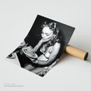 Bikini Girl Eating Pasta Print