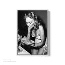 Bikini Girl Eating Pasta Print