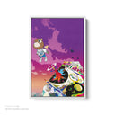 Kanye West Graduation Album Cover White Framed Canvas