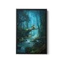 My Neighbor Totoro Black Framed Canvas
