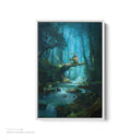My Neighbor Totoro White Framed Canvas