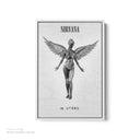 Nirvana - In Utero Album Cover White Framed Canvas