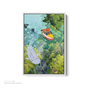 Ponyo White Framed Canvas
